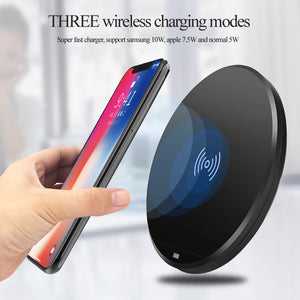 Folded wireless charger, 10W built in one charging coil, round