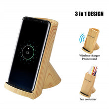 Load image into Gallery viewer, Wireless Charger Stand Wood Grain Replacement, 10W built in 2 charging coils