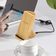 Load image into Gallery viewer, Wireless Charger Stand Wood Grain Replacement, 10W built in 2 charging coils
