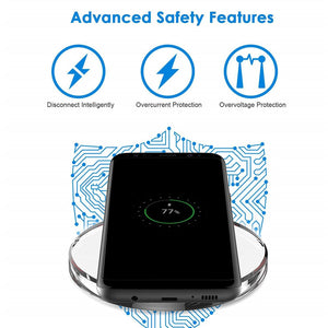 Wireless charger pad with LED circle, 10W with one charging coil