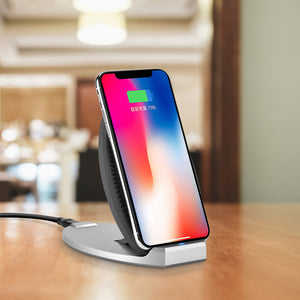10W folding wireless charger, built in 3 charging coils, black