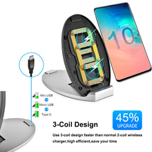 Load image into Gallery viewer, 10W folding wireless charger, built in 3 charging coils, black