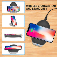 Load image into Gallery viewer, 10W folding wireless charger, built in 3 charging coils, black