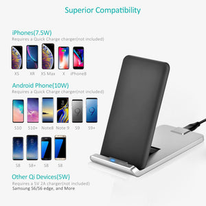 Folded wireless charger, 10W built in 3 charging coils